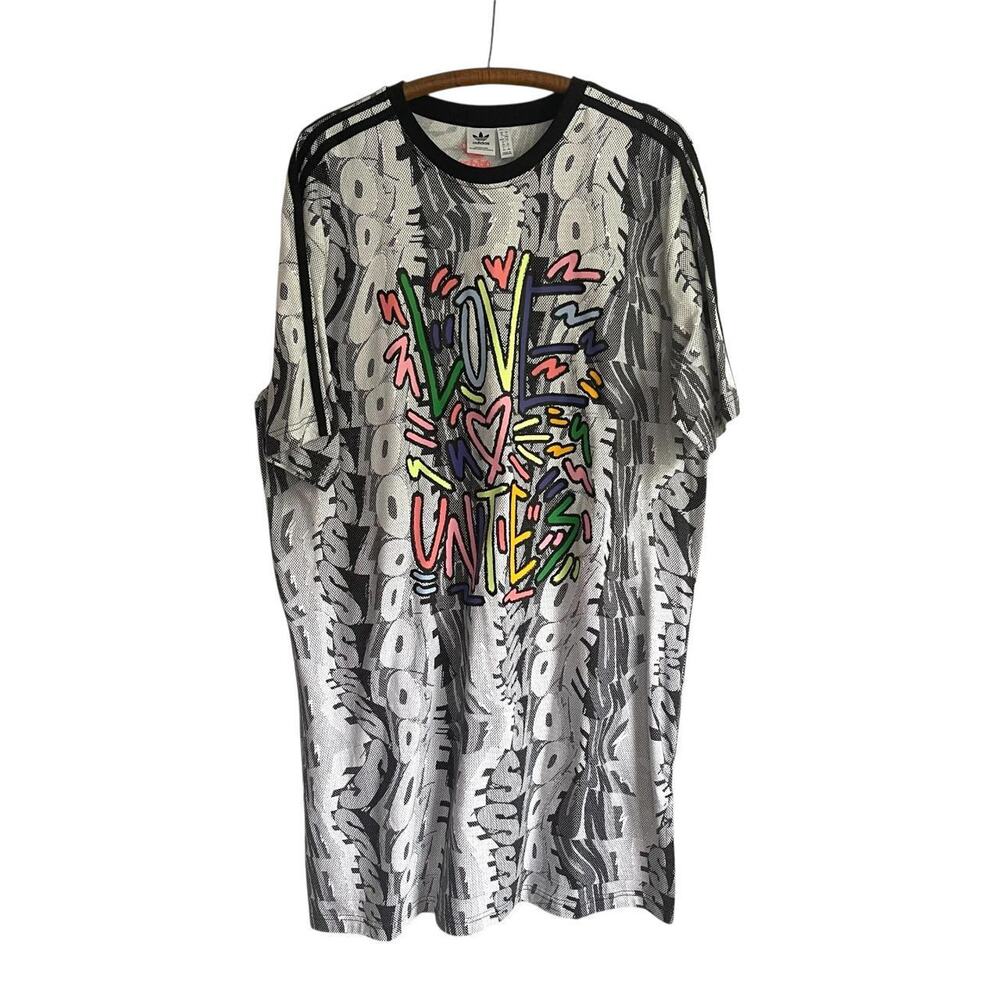 Adidas Love Unites Shirt Dress: 90s, Y2K, Modern